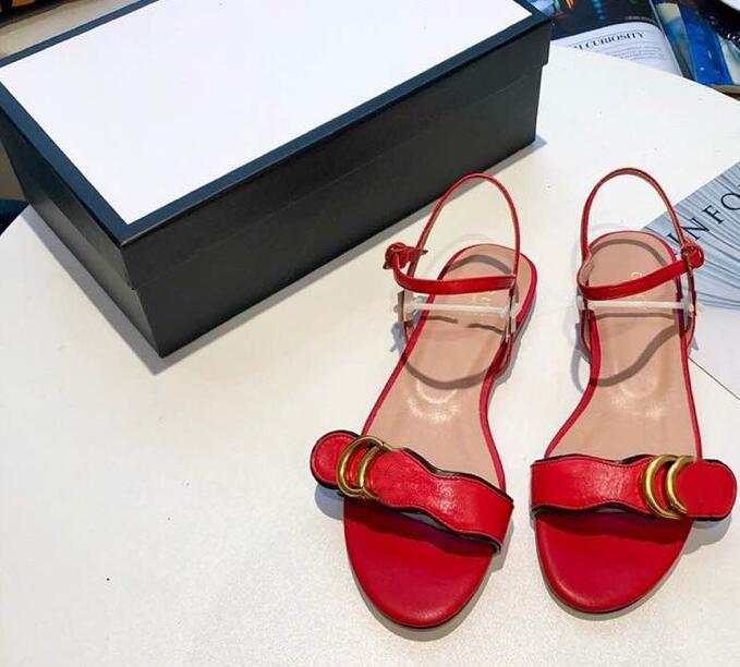 

2021 spring summer Soft Genuine Leather Ankle Strap Sandals slippers women wear fashionable and versatile 2021 new net red flat slippers
