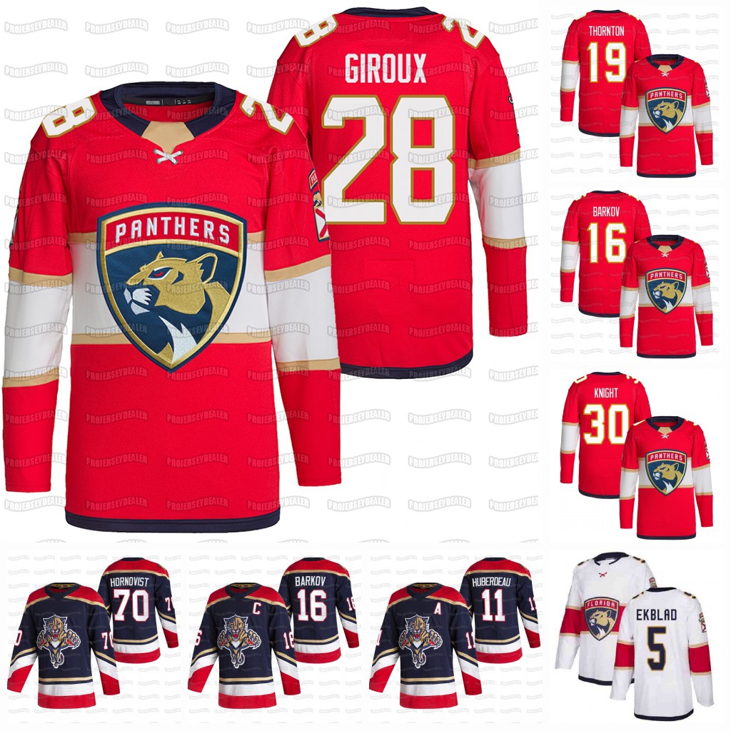 

28 Claude Giroux Florida Panthers 2022 Jersey Jonathan Huberdeau Joe Thornton Spencer Knight Maxim Mamin Gudas Aaron Ekblad Sam Reinha, White youth s-xl