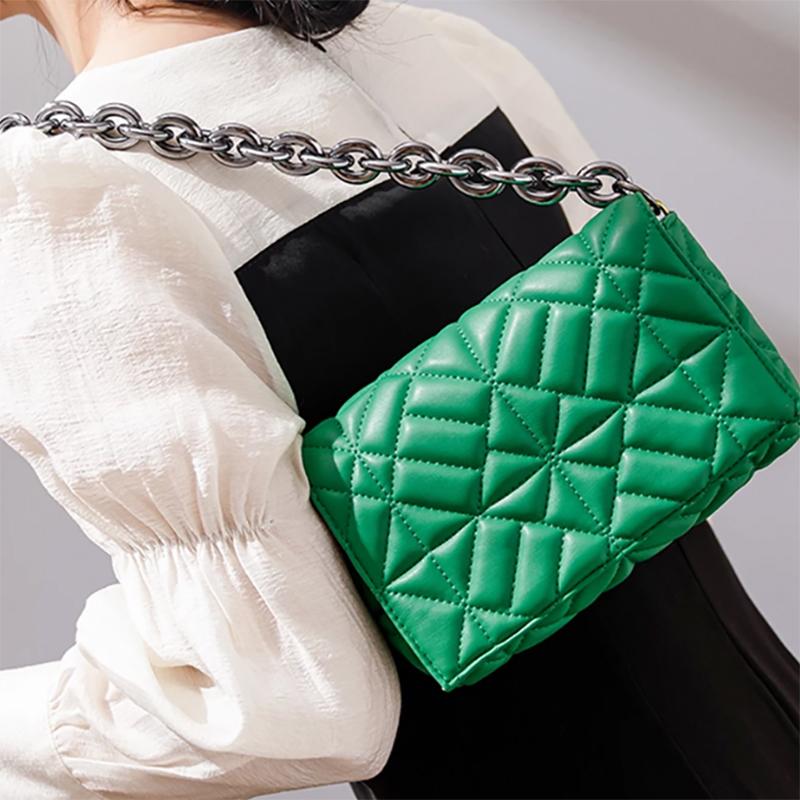 

Evening Bags Brand Design Casual Chain Shoulder For Women 2022 Soft Leather Purses And Handbag Green High Quality Clutch Tote BagsEvening Ev, Black acrylic