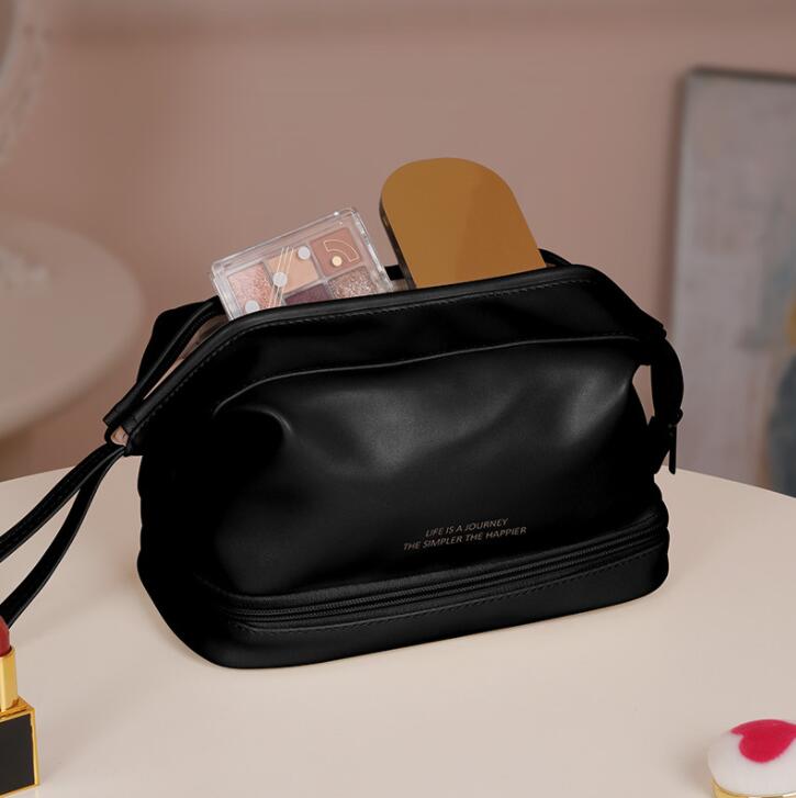 

Promotional Ladies HBP wash bag woman cosmetic handbag case purse high quality, Tan