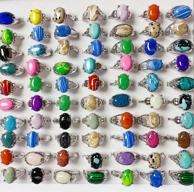 

Multicolor 1.5cm oval imitation Turquoise Ring Hybrid models many size Lady/girl Fashion jewelry mix style 100pcs/lot