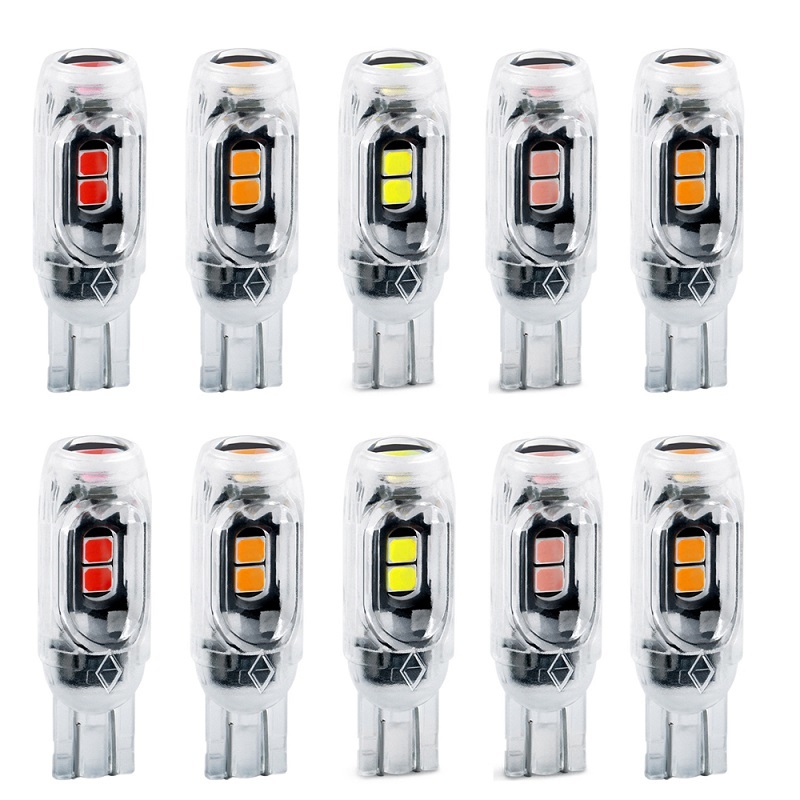 

New 10pcs High Bright T10 W5W Car Led Lamps 194 168 501 For Auto Clearance Bulbs Interior Door Lights White Red Blue Green 12v Diode