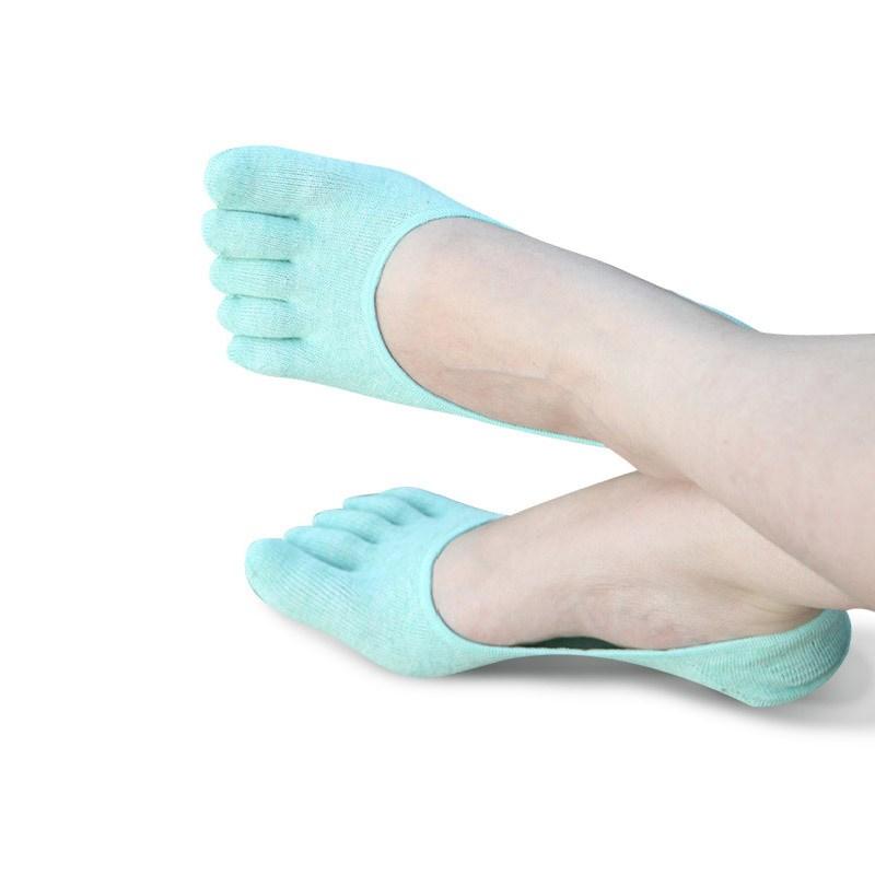 

Sports Socks Summer Cotton Invisible Shallow Mouth Women's Boat Silicone Non-Slip Pure Color Cool Five-Finger, Pink