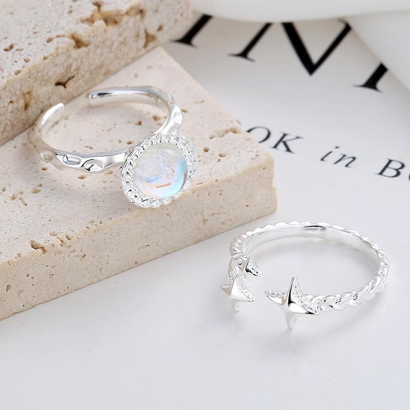 

Wedding Rings Surflove Fashion Simple Irregular Geometric Star Opening Texture Metal Finger Ring For Women Gothic Teens Accessories
