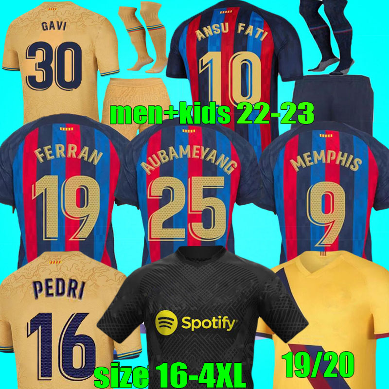 

3XL 4XL Camisetas de football LEWANDOWSKI PEDRI BARCELONA soccer jersey special ADAMA FERRAN MEMPHIS 21 22 23 ANSU FATI 2022 2023 F. DE JONG DEST kit shirt men kids sets, 22 23 aldult home cl