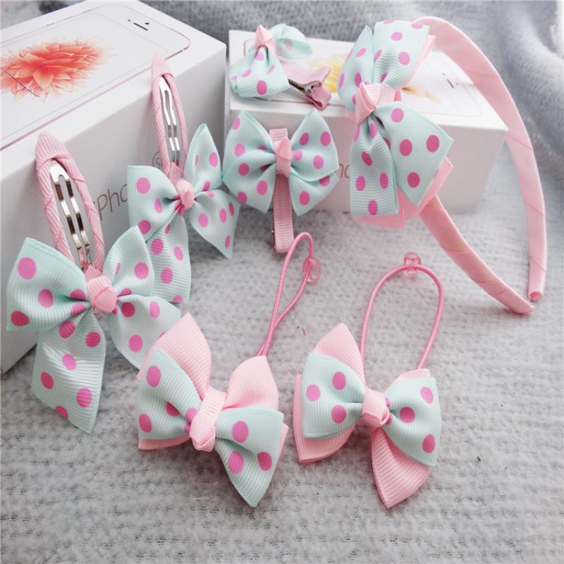 

Hair Accessories 7Pcs/Set Princess Girls Headwear Set Kid Cute Child Flowers Hairpins Clips Elastic Band Headdress AccessoriesHair, Bk-c
