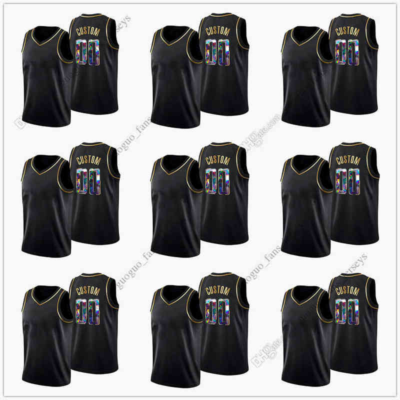 

Custom Printed Golden Black Basketball Jerseys Harden