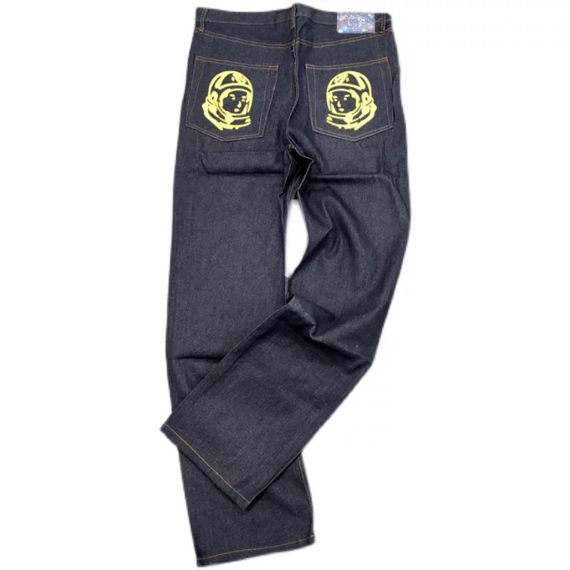 

2022 -b bc ICE CREAM MEN JEANS SIZE 38X33 BLUE FOX ON THE FRONT, Red printing