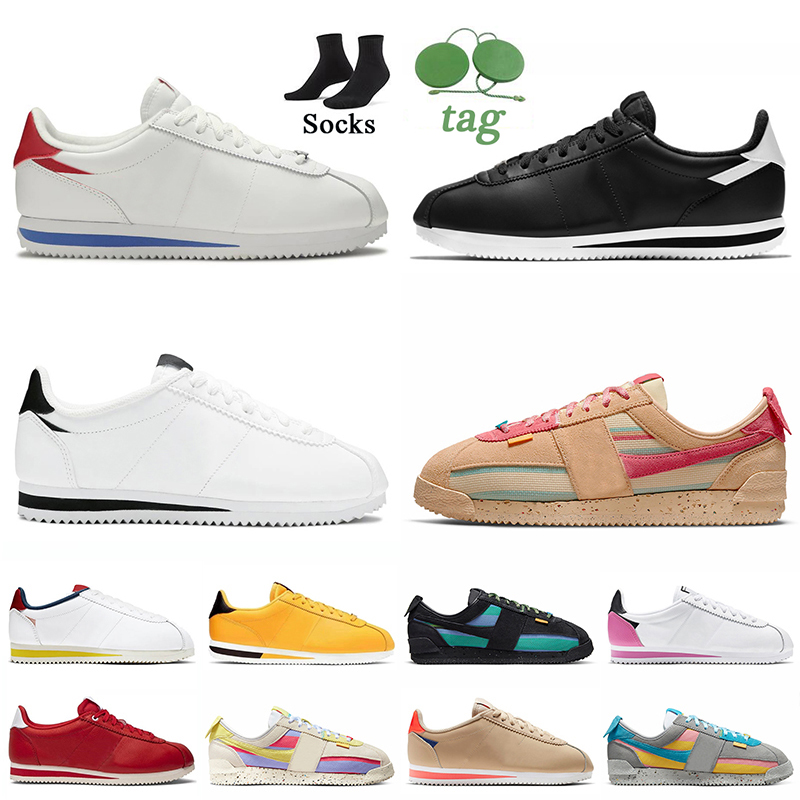 

With Socks Fashion 2022 Union LA X Cortez Running Shoes Forrest Gump Black White Sesame Smoke Grey Lemon Frost Premium Women Mens Trainers Jogging Runners Sneakers, C10 classic leather white 36-44