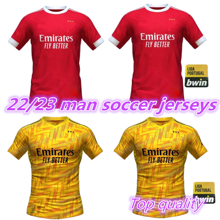 

22 23 Benfica Soccer Jerseys JONAS GABRIEL Camiseta SEFEROVIC ZIVKOVIC SALVIO ELISEU FEJSA 2022 2023 fans version Football shirts home red away yellow jersey