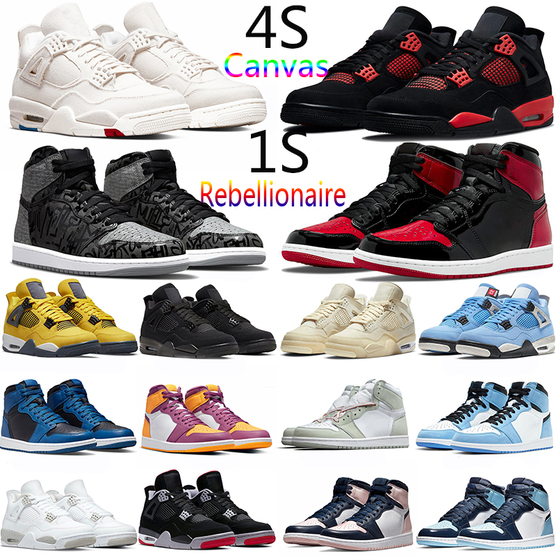 

2022 Jumpman 4 4s Basketball Shoes Men Women Canvas Red Thunder Black Cat Tour yellow 1 1s Rebellionaire Bred Patent Brotherhood Sports Sneakers