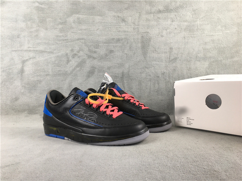 Chaussures Hommes Jumpman 2 Low SP Noir Bleu Signature Basketball Top Qualité Sport Baskets Couleur Noir Bleu taille 40-47
