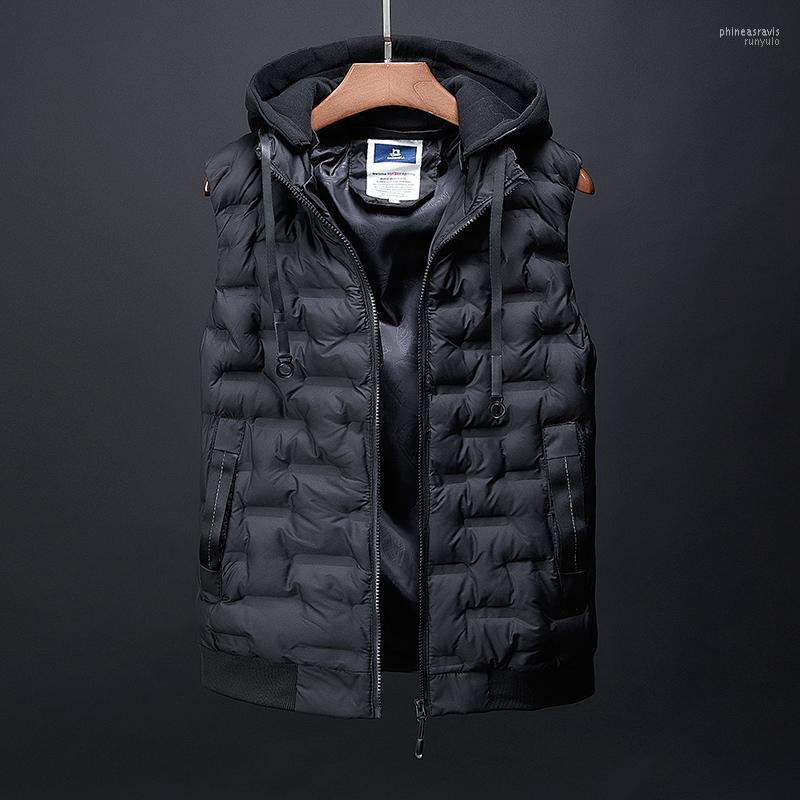 

Men's Vests 2022boy Plus Casual Winter Sleeveless Vest With Many Pockets Men Cotton Jacket Male Hooded Thick Warm Waistcoat Phin22, Gray