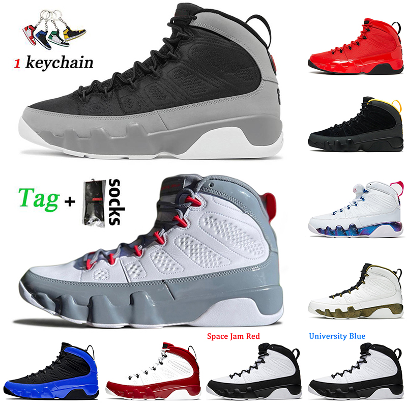 

Wholesale Jumpman 9 9s Basketball Shoes With Socks Fire Red Change The World Particle Grey Size 13 Men Sneakers University Gold Racer Blue Mens Trainers Sports, D38 dream it;do it 40-47
