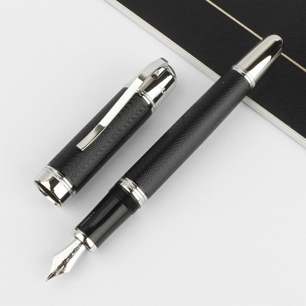 

YAMALANG OFFICE metal pens Great writer Navy blue wave luxurious High-end Serial Number Fountain Pen, As picture show