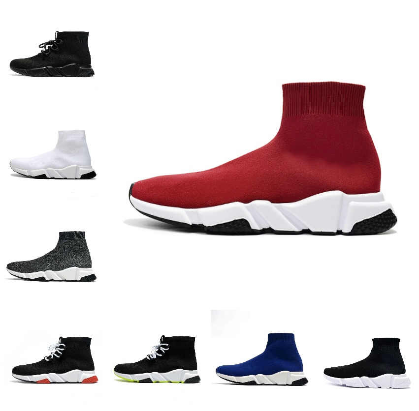 

Designer FLY KNit Sock shoes Speed Trainer Men Women Sneakers Triple Black Red White Beige Pink Clearsole runners runner mens fashion casual tennis jogging walking, Bubble package bag