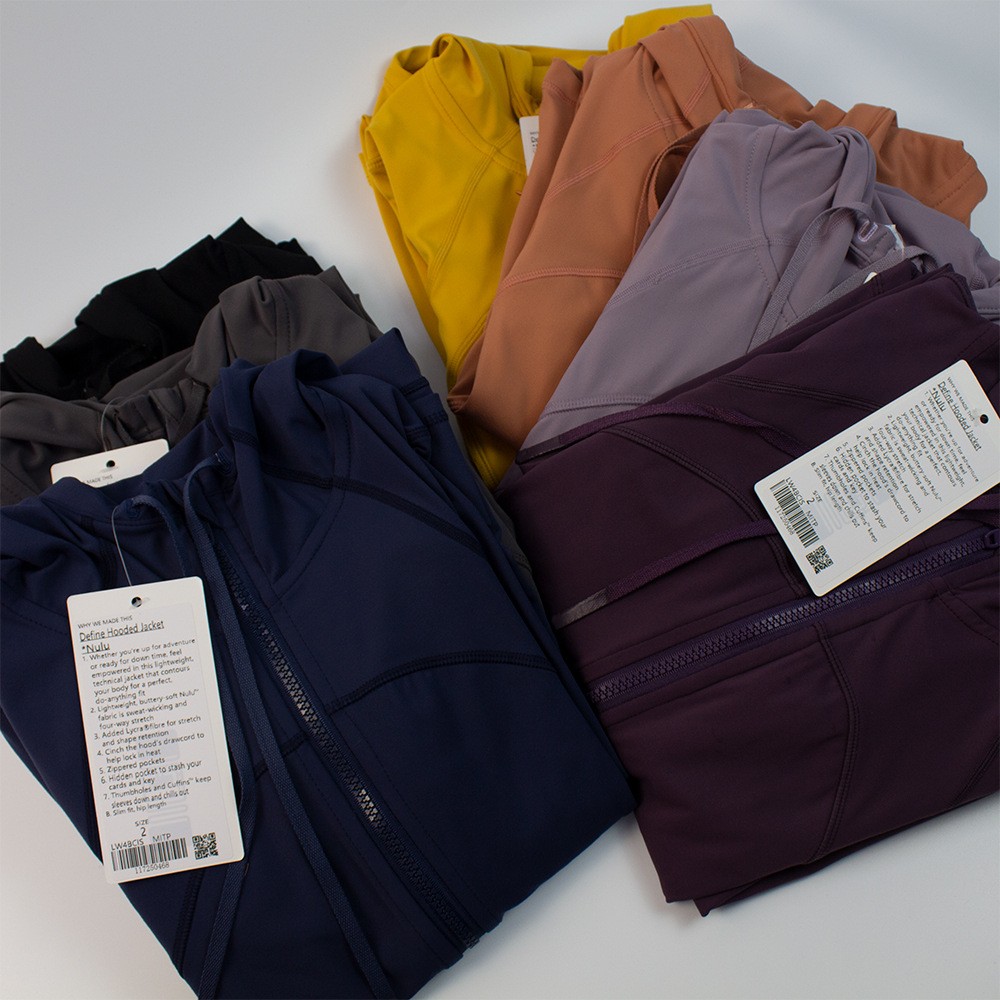 Veste à capuche zippée à manches longues pour femmes Designers Vestes de sport Ponçage double face Yoga Vêtements de fitness avec poches zippées