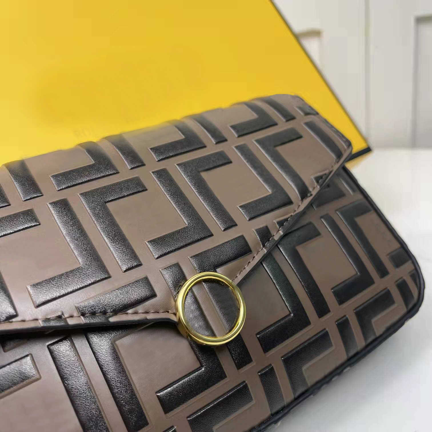 

Designer Affordable three piece set fashion Single Shoulder Bag Wallet Handbag two removable inner bags 8 card slots 3 colors hand-painted convex 3, Khaki and black