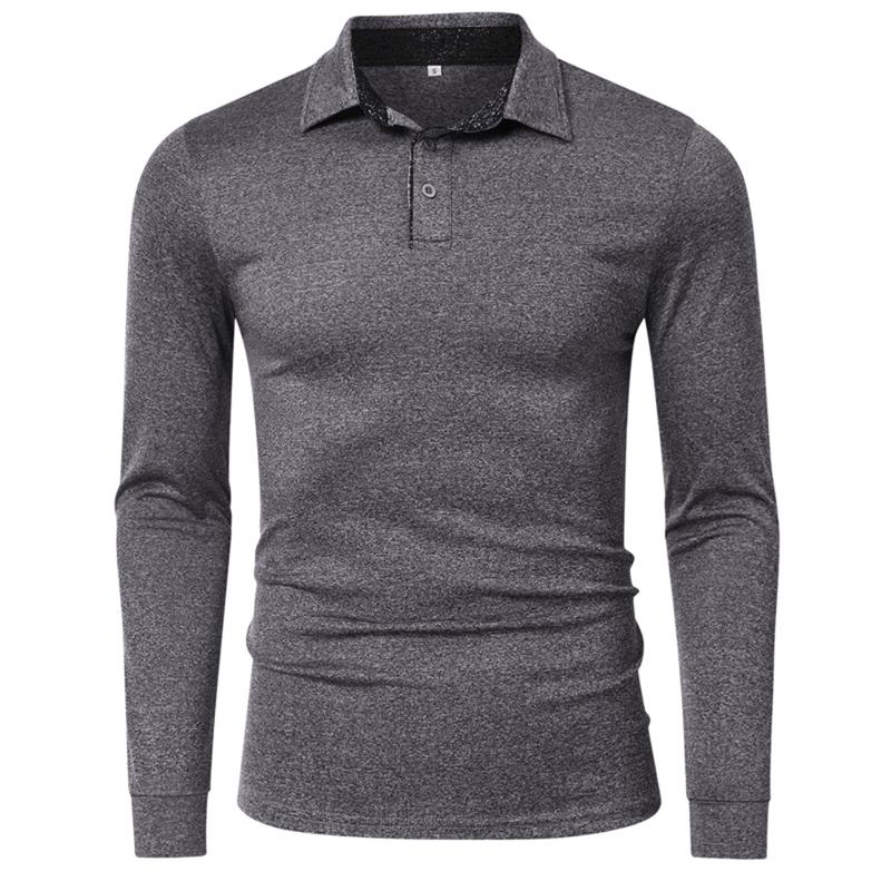 

Men' Polos Shirts Men Sport Golf -shirt Menlong Sleeve T-shirt Wear Breathable Male Quick Dry Apparel Fitness TennisMen' Men'sMen, Black