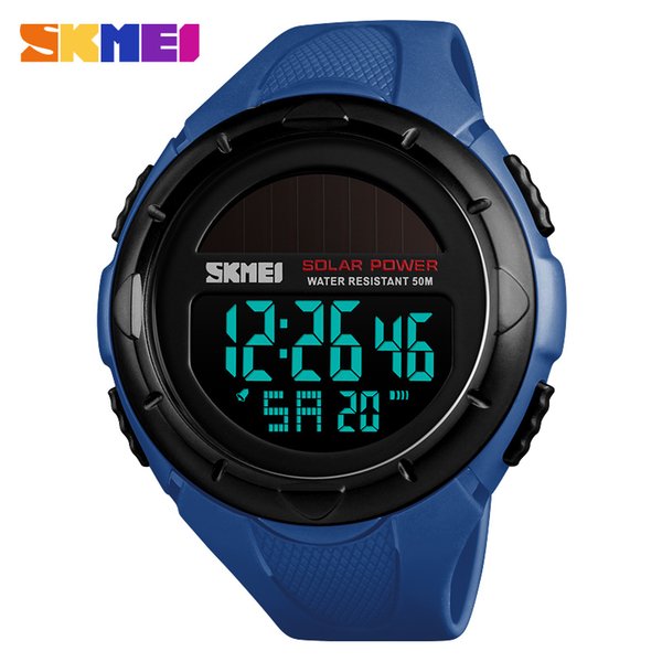 

2022 SKMEI Men Luminous Watches Sport Digital Mens Wristwatches Solar For Power Enviormentally Alarm Male Clock reloj hombre 1405 gift, C1