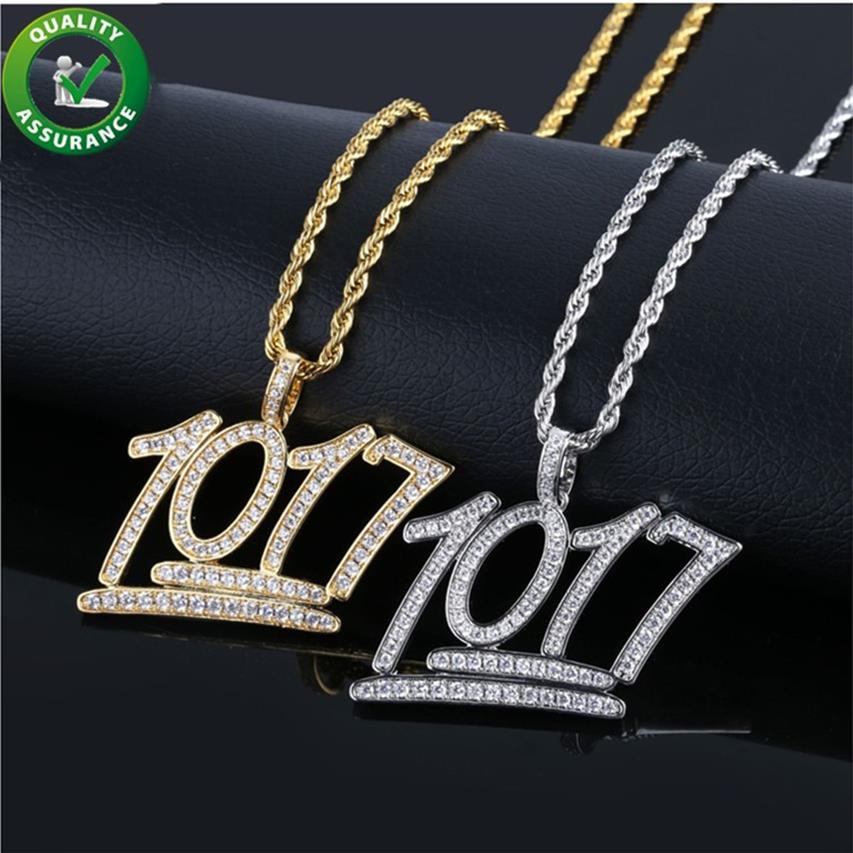 

Mens Jewelry Hip Hop Iced Out 1017 Pendant Diamond CZ Bling Shiny Creative Mens Gold Chain Pendants Luxury Designer Necklace Acces304g