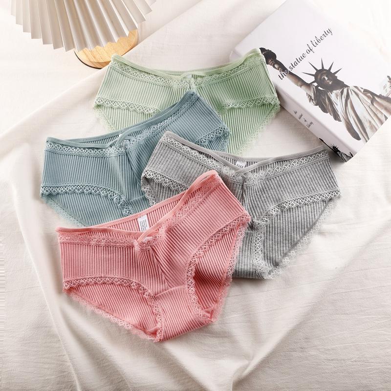 

Women's Panties Sexy Cotton For Women Femme Cross Strap Lingerie Girl Brief Underpant Solid Colors Seamless Ladies UnderwearWomen's, Blue