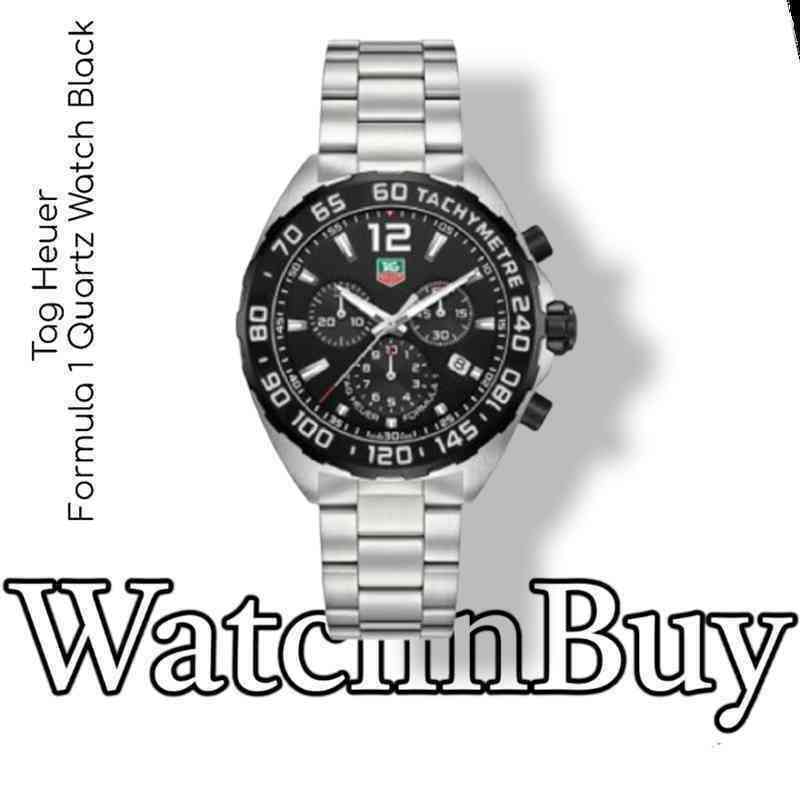 Luxury Watches for Mens Mechanical Wristwatch Tag Heue Tachymetre F1 Chronograph Black Designer