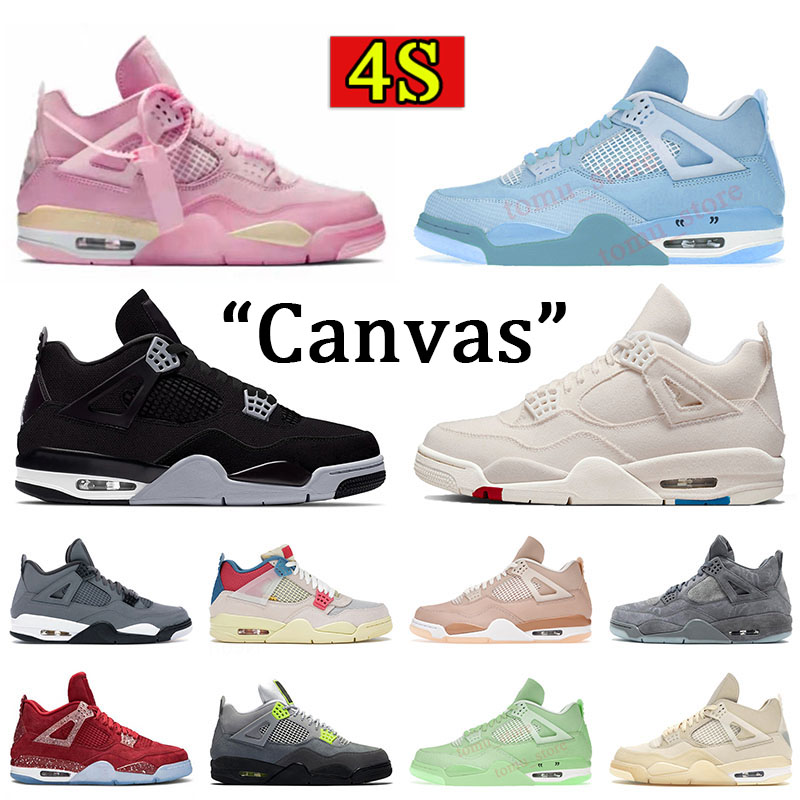 

Wholesale authentic jumpman 4 4s mens womens basketball shoes union x desert mosss analyzes offs nois white cement oreo sail black canvas men sneaker outdoor trainer, A67 40-47 lightning
