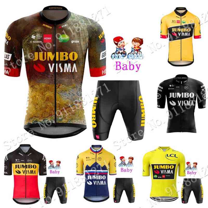 

Kids 2022 Jumbo Visma France Tour Cycling Jersey Set Boys Girls Cycling Clothing Children Road Bike Suit MTB Ropa Maillot Ropa, 21