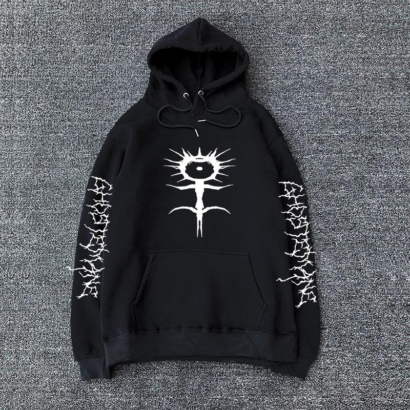 

Men' Hoodies & Sweatshirts Rapper Ghostemane Hip Hop Solid Color Print Streetwear Men Fashion Oversized Hoodie Unisex Clothing, Black 1
