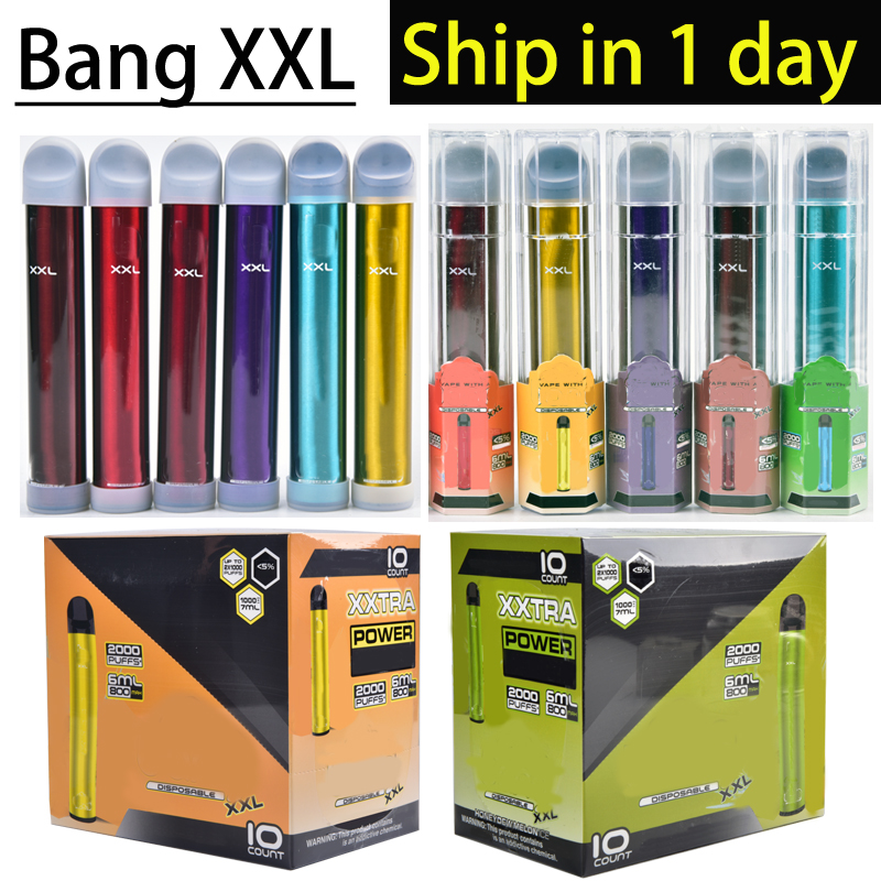 

Bang Puffs Vape 2000 Cigarettes XXL Disposable 6ml Pod Device Kits 800mAh Power Battery Pre-filled Kit E Pen Bxbso