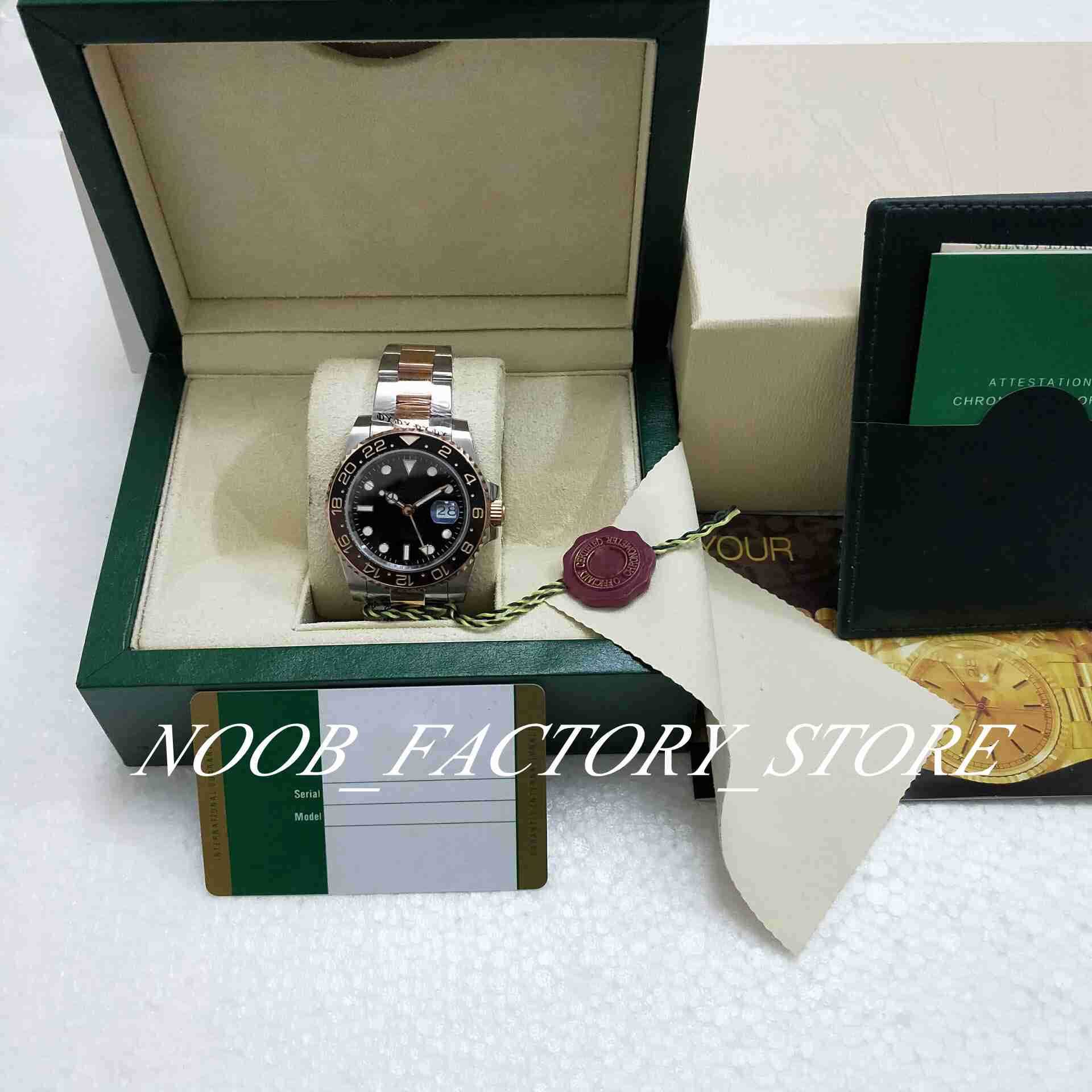 NEW Style Watch men Christmas Gift 40mm Rose gold black-brown Ceramic Bezel ETA 2813 Movement Automatic Men's watches with Original box
