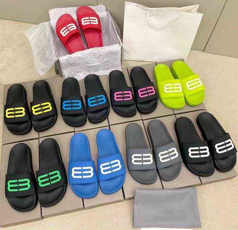 

2022 Style b Paris Slippers Letter Luminous, Casual and Versatile Lovers' One Word Beach Shoes for Men Women, Yellow
