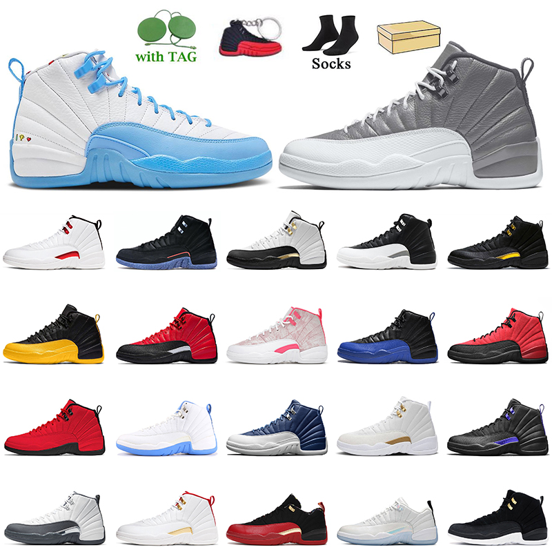 

With Box Jumpman 12s Hyper Royal 12 Mens Women Basketball Shoes Jorda Sneakers Stealth Playoffs Reverse Flu Game University Gold Dark Grey Indigo Trainers Sports, Others
