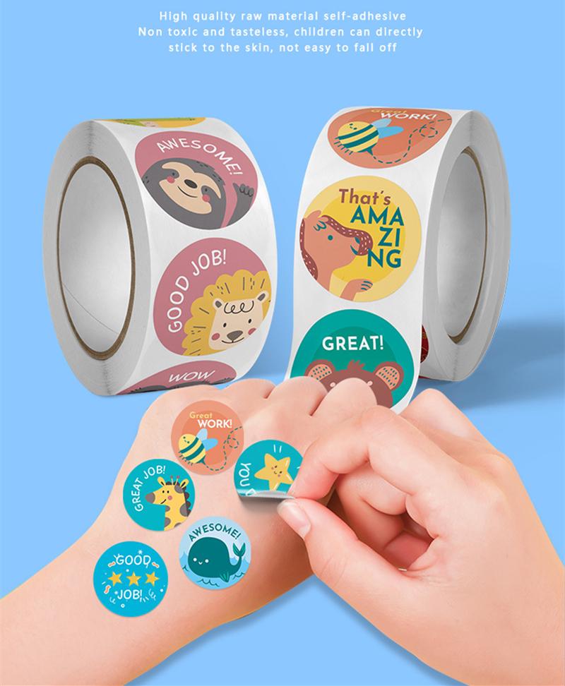 

Gift Wrap 50/500Pcs Exquisite Candy Color Praise Stickers 3 Models Award Handmade Decoration Classroom Label
