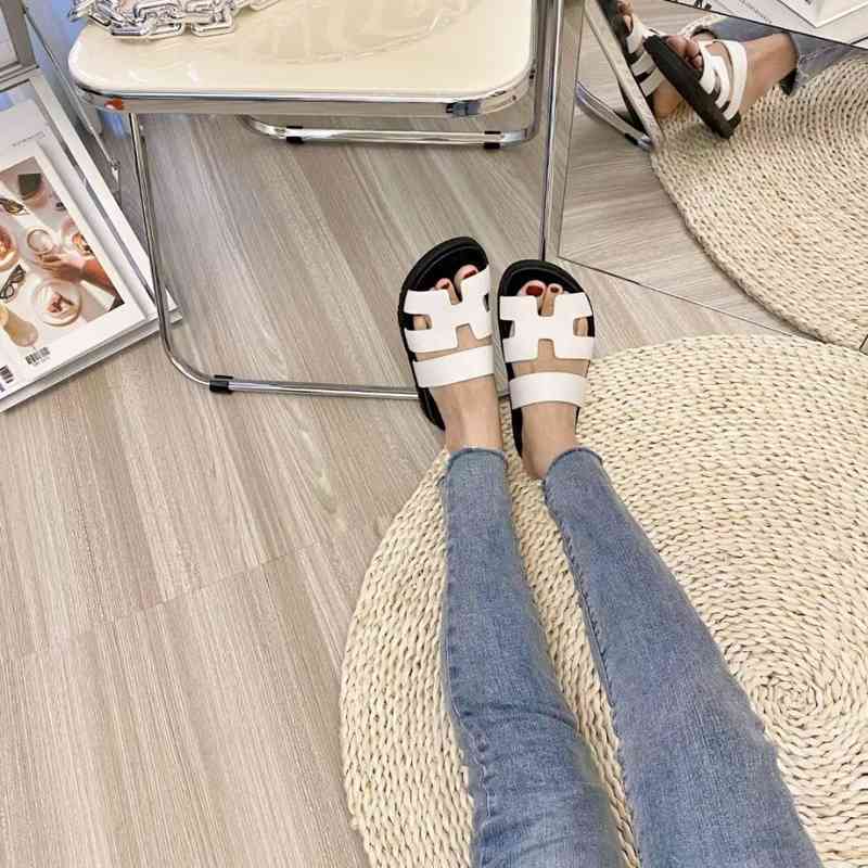 

HHHhh Factory Outlet slippers slides herme Asigo's leather for women EQNZ vvbghs, Black