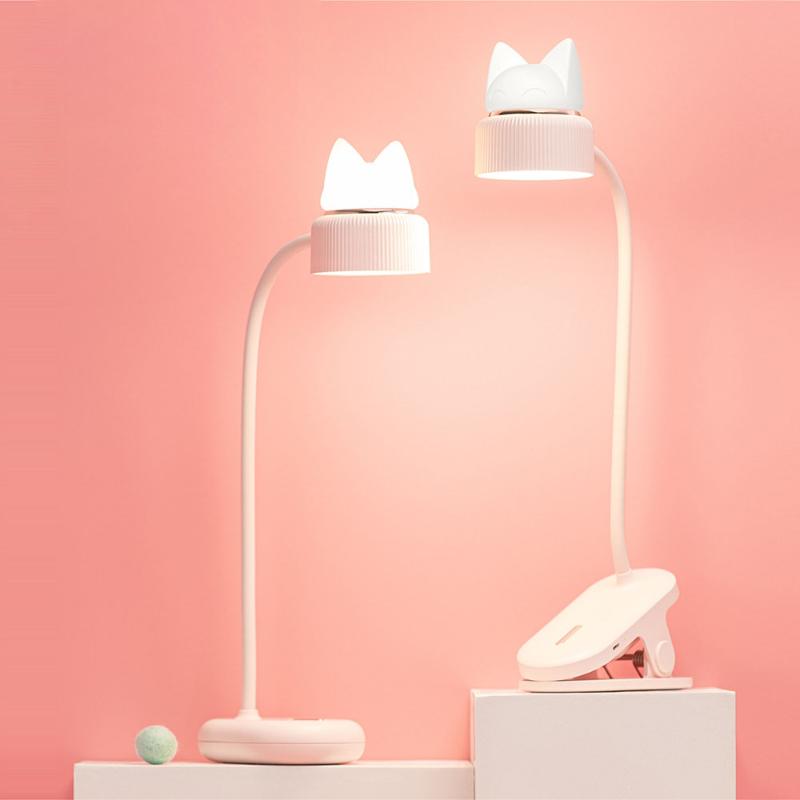 

Table Lamps Dual Light Source Girl Children Desk Lamp Night LED 3 Color Temperature Working Home Bedside Cute