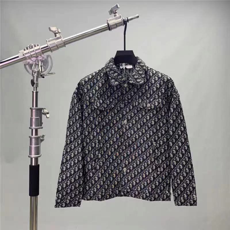 

Hot selling C 22 D mens jacket ior letter jacquard embroidery denim jackets men stand collar slim cardigan high quality fashion casual shirt couple coat 3xl 4xl, Color