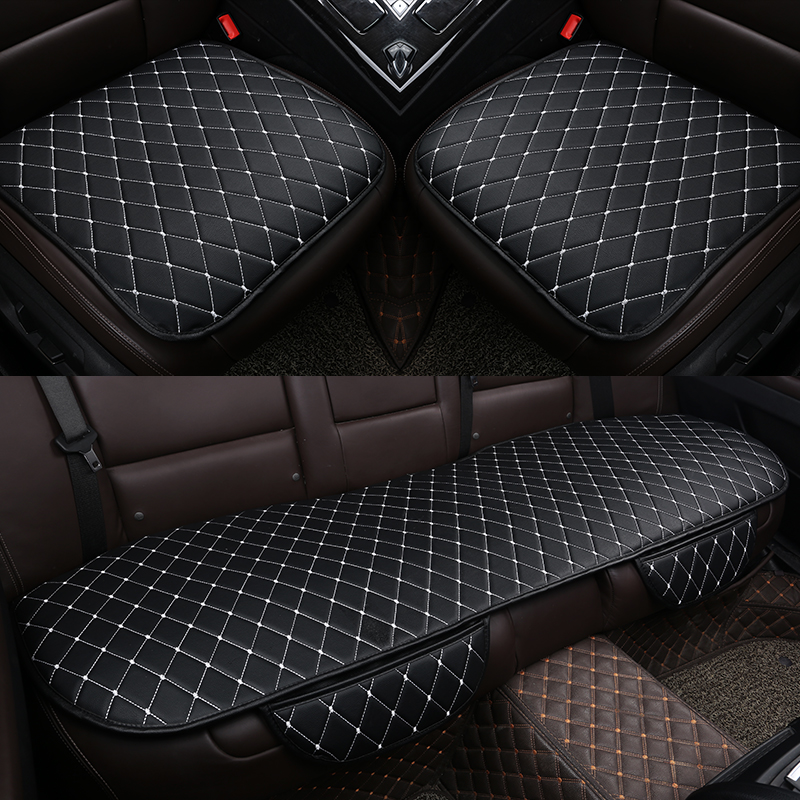 

PU Leather Car Seat Cover Universal Auto Interior Car Front Rear Back Cushion Protector Four Season Accessories Interior