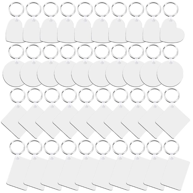 

Keychains Sublimation Blank Keychain For Christmas Valentine Graduation Day Present MDF With Key Ring Double-Side PrintedKeychains