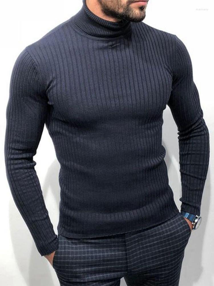 

Men' Sweaters Spring Mens Knitted Pullover Tops Casual Long Sleeve Solid T Shirts Men Autumn Fashion Stand Collar Streetwear 2022Men' Mari, 01 dark blue