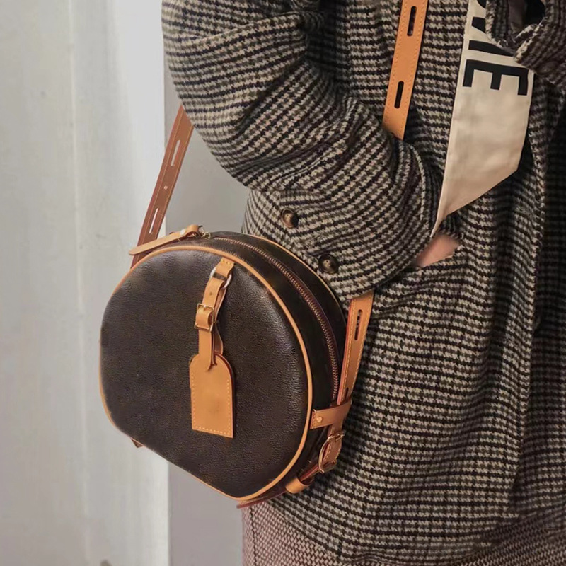 

Brand Luxury design Round One Shoulder Crossbody Bag Totes 2022 Fashion rounded bags versatile printed rounding cake bag women's handbag Women Mini Bread Handbags, Make up the difference