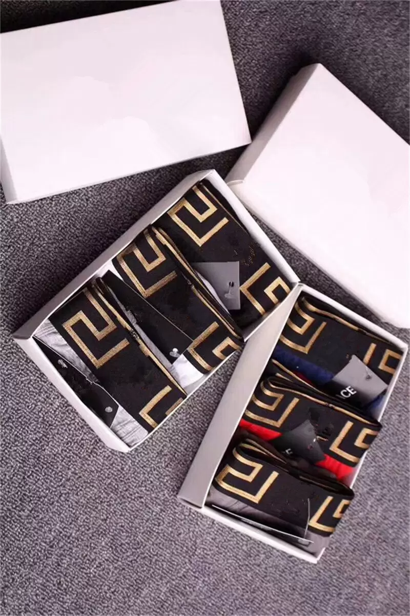 

New hot cotton Underwear Boxers Soft Breathable Letter Underpants Shorts Design Tight Waistband men dgteree, White(no box)