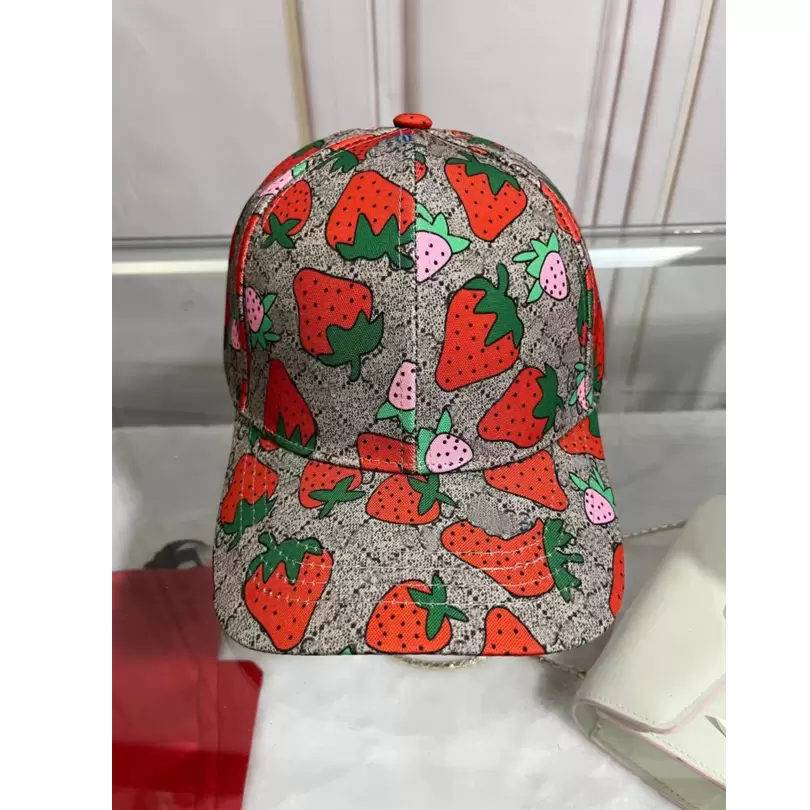 

Luxury Designer Strawberry Baseball Caps Cotton Cactus Classic Letter Ball caps summer Men Women Children Sun Hats Outdoor Adjustable Snapback Cap Casquette Visor, Bucket hat