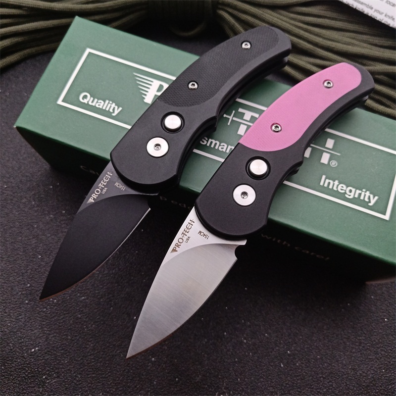 CNC ProTech Runt J4 PTF AUTO Folding Knife 154-CM Blade T6 aviation aluminum G10 handle Outdoor camping portable self-defense wilderness survival Auto Knives