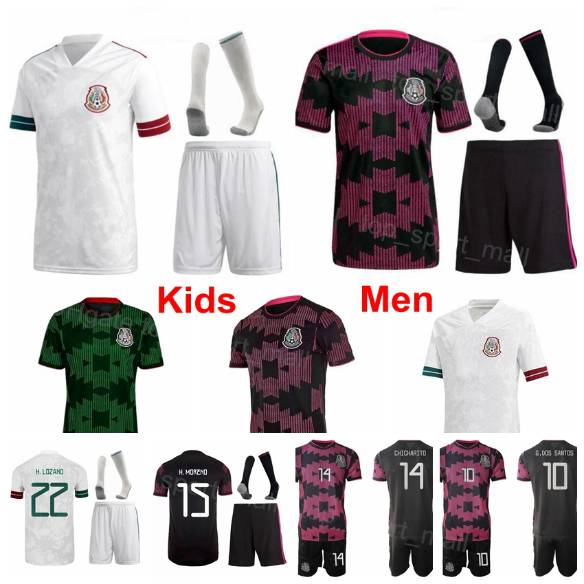 

Men Youth Mexico Soccer 17 Jesus Corona Jerseys 10 Alexis Vega 20 Henry Martin 4 Edson Alvarez 8 Carlos Rodriguez 13 Guillermo Ochoa Football Shirt Kits National Team