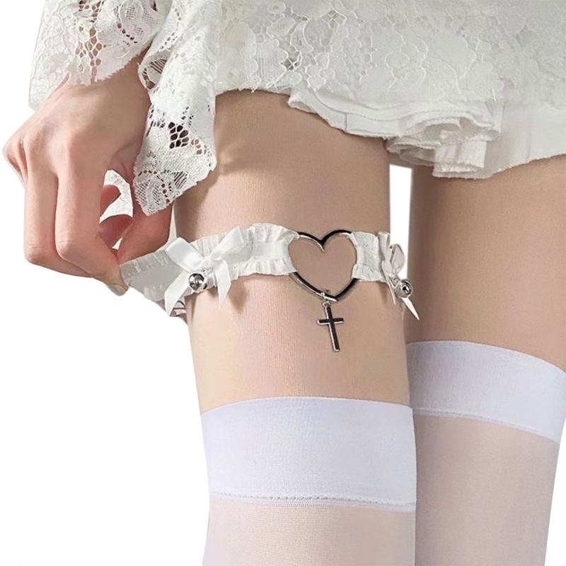 

Belts Punk Polyester Thigh Clips Leg Body Harness Gothic Garter Belt Fashion Beach Club Rave Party Supplies 3XUA, White