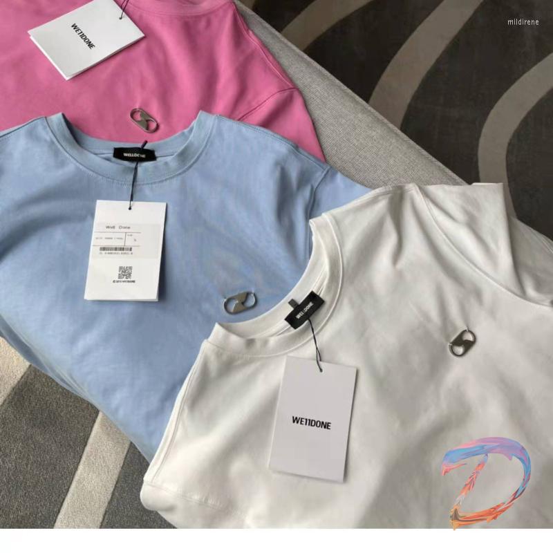 

Men' T-Shirts We11done Oversized T-Shirt Men' Women' Metal Ring Button Back Embossed Printing Well Done T ShirtMen' Mild22, Black