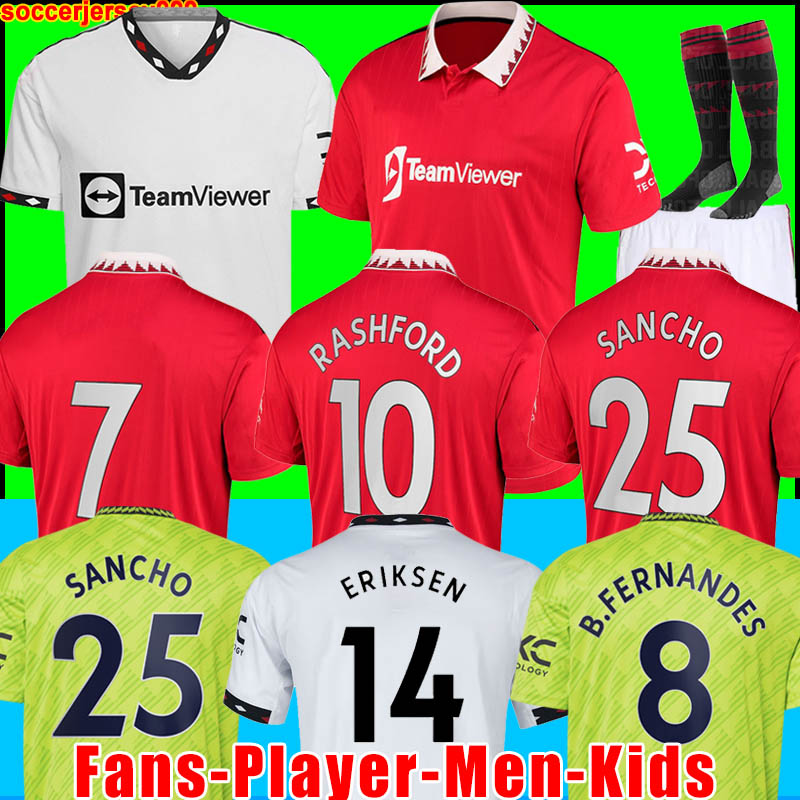 

SANCHO RASHFORD soccer jersey 22 23 B. FERNANDES 2022 2023 fans player version MANS UTD MARTIAL MANCHESTERS ERIKSEN SHAW MARTINEZ football shirt men kids kit uniforms, 22/23 men away player version