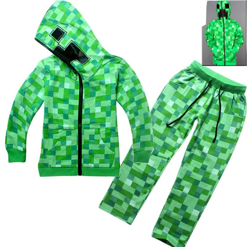 

Clothing Sets Kids Cosplay Costume Christmas ShirtJacket Pants Boys Girls Sweatshirt Game Halloween Party Role PlayA01Clothing, 623set-green